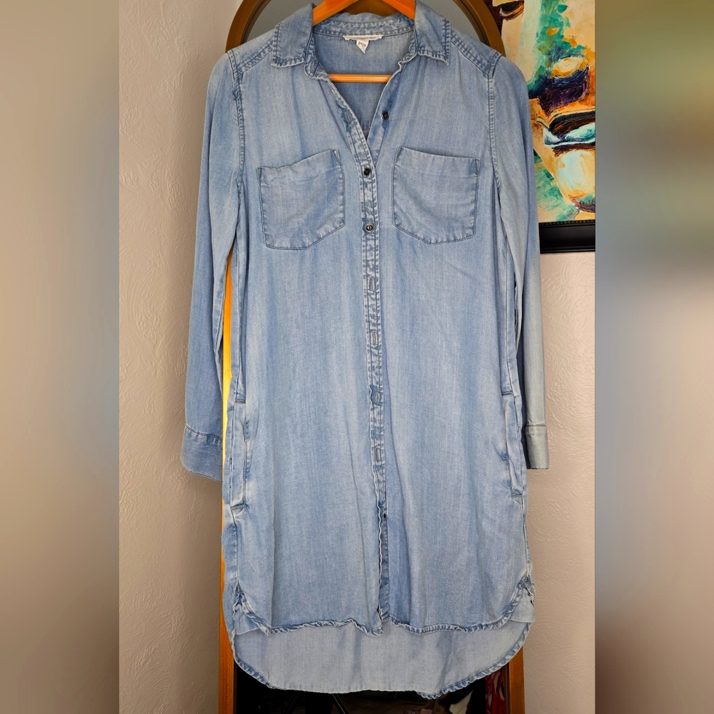 Light Blue Denim Shirt Dress